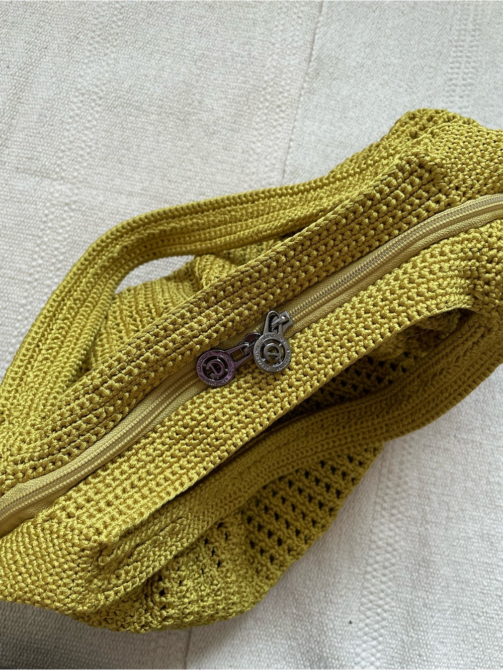 Women’s Crochet Knit Hobo Shoulder Bag Purse Chartreuse Green Boho Artsy - Picture 4 of 7